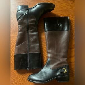 Ralph Lauren Marlena Leather Knee High Riding Boots